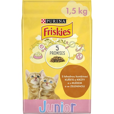Friskies Junior kura so zeleninou a mliekom 1,5 kg