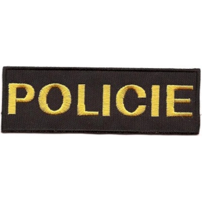 NAVYS Nášivka POLICIE malá ČIERNA so žltou niťou