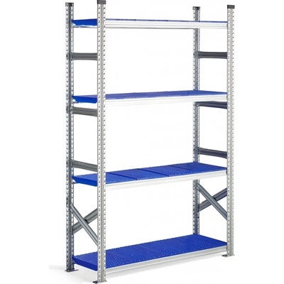 AJ Produkty Regál na potraviny Transform 1970x1200x400 mm modré plastové police