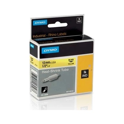 Dymo Rhino 18056, S0718310, 12mm x 1,5m černý tisk / žlutý podklad, originální páska