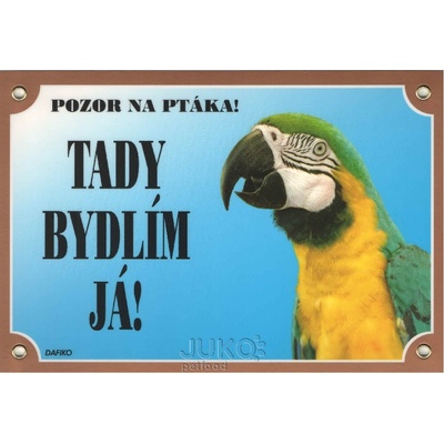 JUKO cedulka papoušek Ara Ararauna