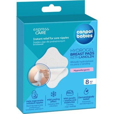 Canpol babies Hydrogélové hojace prsné vankúšiky s lanolínom 8ks