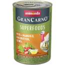 Krmivo pre psov Animonda GranCarno Superfoods, morčacie mäso mangold, šípky ľanový olej 400 g