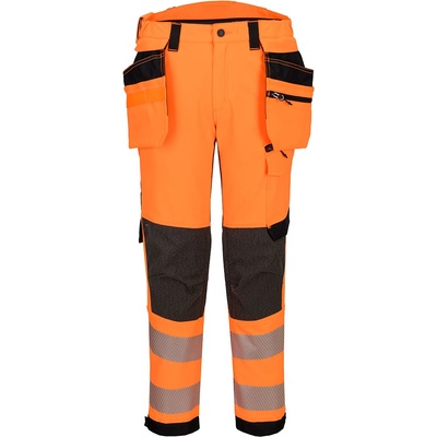 Portwest HI-VIS EV4 EV448 / Мъжки светлоотразителни работни панталони с еластична талия, къси - HV Orange UK 30/EU 46 (EV448OBS30)