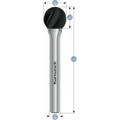 Karnasch Professional Tools Kulová fréza na kov Karnasch D 2,0×1,75 S3 L38 mm, povlakovaná, HP-7