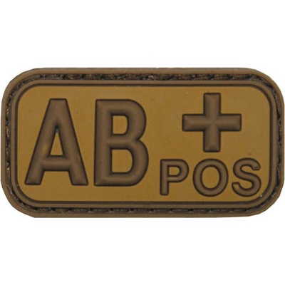 MFH nášivka krvná skupina 3D AB positive khaki 5x2,5cm