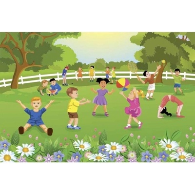 DIMEX ART Флизелинов фототапет деца в градината 375 x 250 см