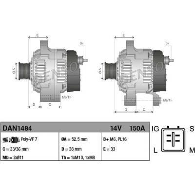 Alternátor DENSO DAN1484