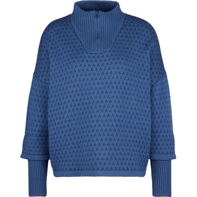 Stoic Дамски вълнен пуловер Stoic Women's Heavy MerinoKnit MMXX. Norbotten Half Zip Merino jumper - Light Navy Blue / Navy Blue (904-4791-0312)