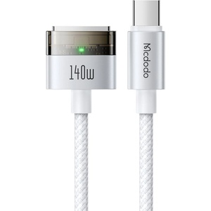 Mcdodo Магнитен кабел - Mcdodo (CA-2071) - USB-C → MagSafe 3, 140W, LED, 2m - Бял