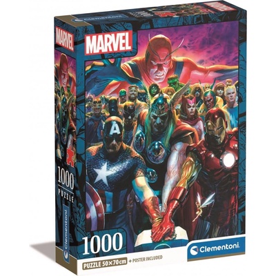 Clementoni - Puzzle Compact Marvel The Avengers - 1 000 piese