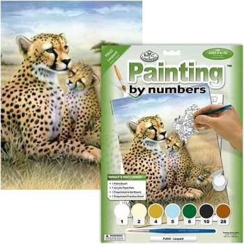 Malování podle čísel 22 x 30 cm Leopard s mláďatem