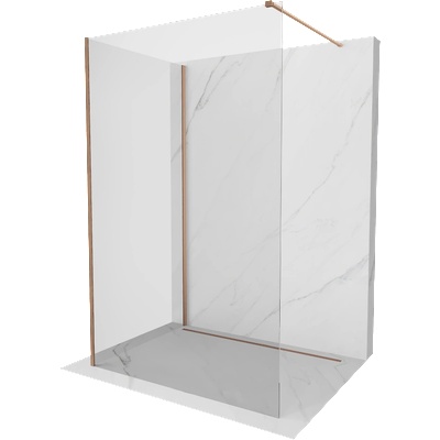 Mexen Kioto душ преграда Walk-in 125 x 70 см, прозрачна, четкана мед - 800-125-212-65-00-070 (800-125-212-65-00-070)