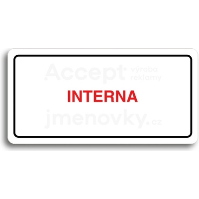 ACCEPT Piktogram INTERNA - bílá tabulka - barevný tisk