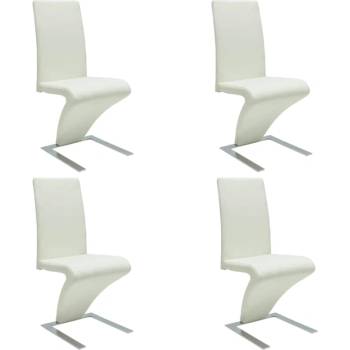 vidaXL Трапезни столове, 4 бр, бели, изкуствена кожа (160565)