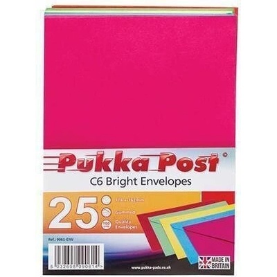 Obálky "Bright", mix zářivých barev, C6, pogumovaný povrch, PUKKA PAD 9061-ENV