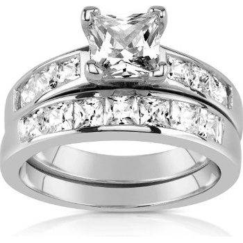 SILVEGO PRIA stříbrný set prstenů s briliantovým výbrusem JJJR048