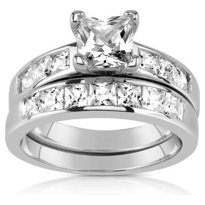 SILVEGO PRIA stříbrný set prstenů s briliantovým výbrusem JJJR048