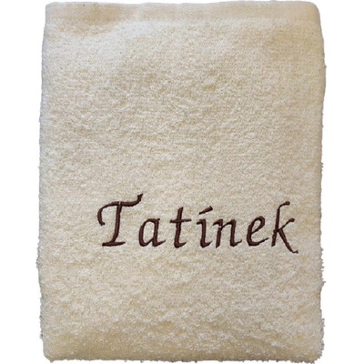 Top textil Osuška s nápisem Tatínek Krémová 70 x 120