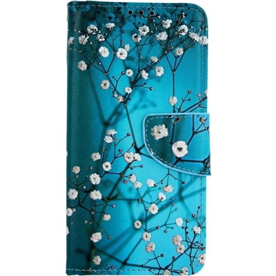 TopQ Huawei P30 Lite flipové Modré s kvetmi