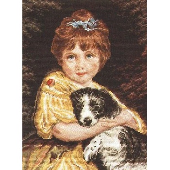 Image 1 of Казанлъшки гоблени Гоблен Момиче с куче Anchor (Немски)