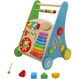 Ginger Home Дървена активна проходилка Ginger Home - С активности, ксилофон и сортер (W08J001-2) - ozone Проходилка