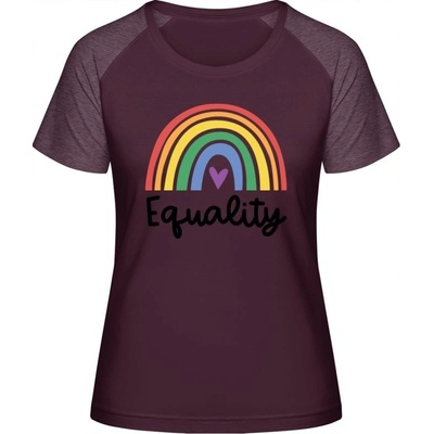 MyMate Predĺžené Tričko MY120 Dúhový dizajn Equality Burgundy