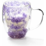 CupHup Стъклена термо чаша CupHup Night Freesia с двойно дъно и цветен дизайн - 300 мл (02-08)