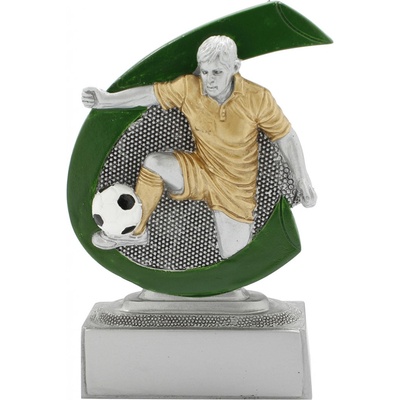 Figurka plaketa fotbalista s míčem 10 cm