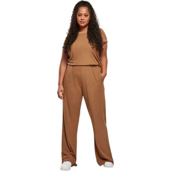 Urban classics Гащеризон Urban classics Wide short sleeve jumpsuit - Brown (Dark taupe)