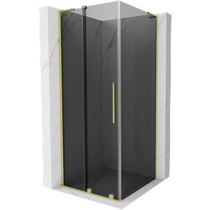 Mexen Velar L плъзгаща се душ кабина 120 x 120 см, графит, златно четкано - 871-120-120-43-55 (871-120-120-43-55)
