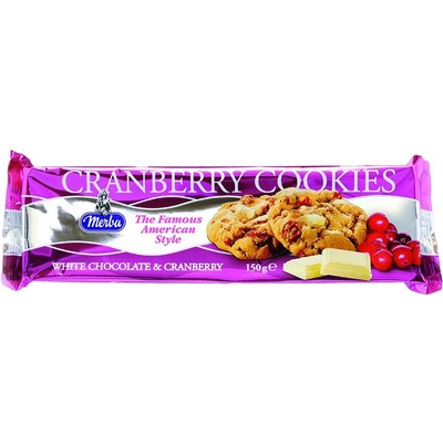 MERBA Мерба бисквити с червени боровинки и бял шоколад 150 гр