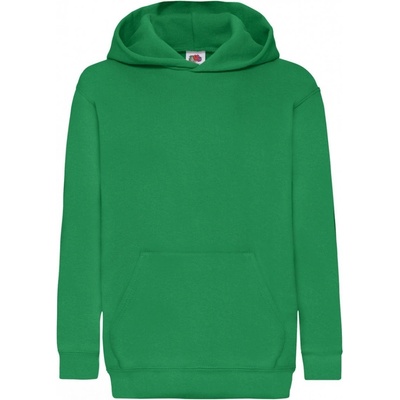 Fruit of the Loom Mikina dětská s kapucí 280 zelená