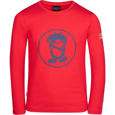 Trollkids Детска блуза с дълъг ръкав Trollkids Kid's Troll Longsleeve - Bright Red / Mystic Blue - размер 110 (EU) (704-1807-0114)
