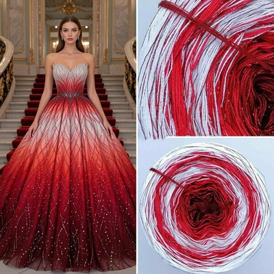 Příze Čarovné klbko (3n) 1000m Limited Edition No.191 glitter red