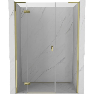 Mexen Mist-H L лява душ кабина с врата 125 см, прозрачна, златна - 8A5L-125-001-50-00-L (8A5L-125-001-50-00-L)