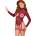 Abierta Fina Lace Velvet Open Cup Body with Suspender Strap Harness 2644916 Red S