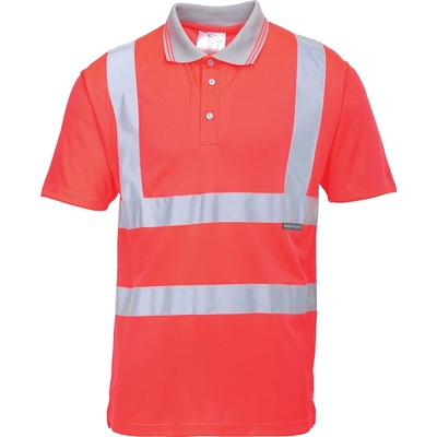 Portwest S477 HI-VIS Reflexná polokošeľa Červená S