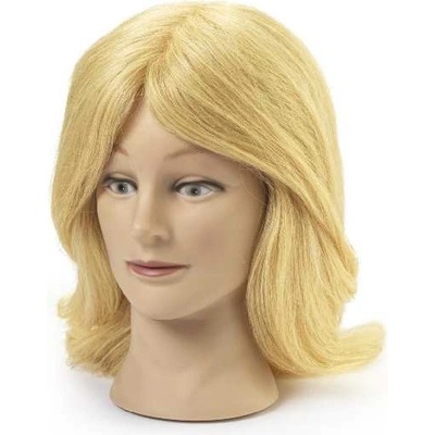 BraveHead 9854 Female Blonde cvičná hlava, 100% ľudské vlasy, 35-40 cm