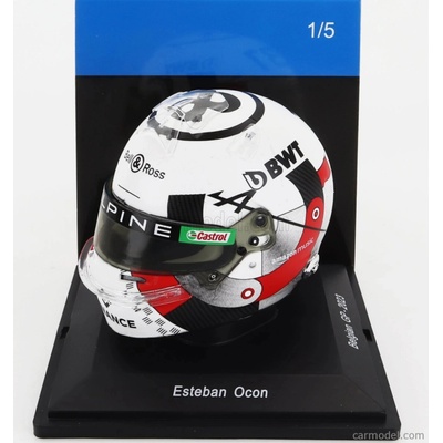 Spark-model Bell helmet F1 Casco Helmet Renault A523 Team Bwt Alpine N 31 Belgium Gp 2023 Esteban Ocon Bílá Černá Červená 1:5