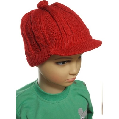 Detská jednofarebná čiapka so šiltom a ochranou uší Oranžová