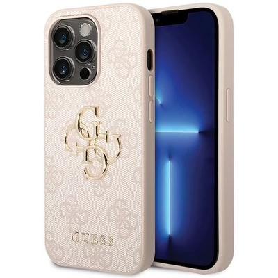 GUESS GUHCP15L4GMGPI iPhone 15 Pro 6.1" розов твърд калъф 4G с голям метален лого (GUHCP15L4GMGPI)