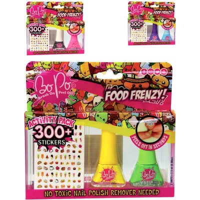 EPEE EP Line BO-PO Food Frenzy lak na nehty slupovací 2 ks + samolepky různé druhy