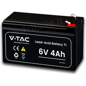 V-TAC 4Ah 6V Акумулаторна Батерия T1 70*47*101(107) мм - 23448 (23448)