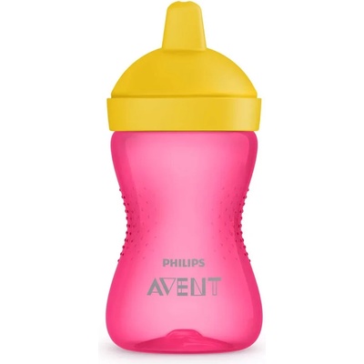 Philips Неразливаща се чаша с твърд накрайник Philips Avent - Розова, 300 ml (00A.0527.002)