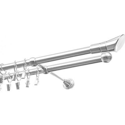 Garol Kovová garnýž exclusive nerez Cosmo dvouřadá 19mm komplet 300 cm
