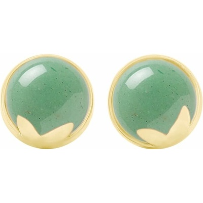 Eppi Zlaté náušnice s cabochon avanturínmi Greta E37713