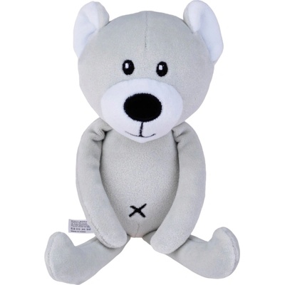 Balibazoo Мека играчка за гушкане Bali Bazoo - Teddy Bear, 20 cm, светлосива (111066)