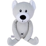 Balibazoo Мека играчка за гушкане Bali Bazoo - Teddy Bear, 20 cm, светлосива (111066) - baby