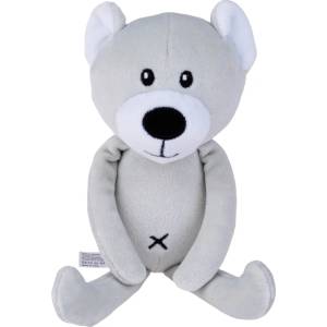 Balibazoo Мека играчка за гушкане Bali Bazoo - Teddy Bear, 20 cm, светлосива (111066) - baby